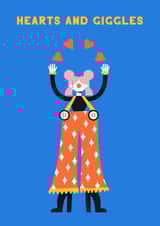 Cute clown card for friendship and love created by Cherbear Creative Studio