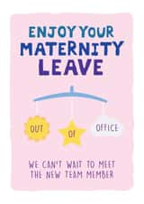 Cute maternity card for your pregnant colleague. Enjoy maternity leave. created by Spekle Studio