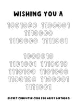 Funny Birthday Card - Computer Coding created by The Blunt Badger