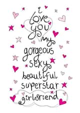 Heartfelt Birthday Card - Girlfriend - Sexy, Beautiful, Superstar created by Love and Happy Stuff