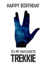 Star Trek Trekkie Vulcan Peace Hand Birthday Card created by Kelman Cards