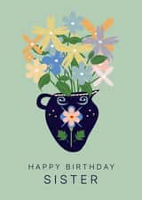 Cute Birthday Card - Sister - Flowers created by Rosewood Design