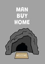Funny New Home Card For Man - Man Cave - For Him created by Debmon Design