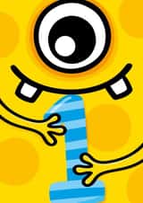 1st Birthday Card - Cute Monster created by Macie Dot Doodles