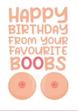 Funny Birthday Card From Girlfriend, Fiancée or Wife - Boobs created by Rekindle Design