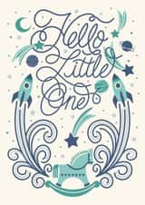 Cute New Baby card - Hello little One - Boy created by catantrell