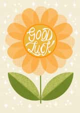 Cute Retro Flower Good Luck Card - Yellow Daisy created by Louise Brainwood