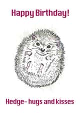 Cute Hedgehog birthday card created by Luke C
