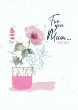 Traditional Birthday Card - Mum - Flowers created by Beverley Hopwood Illustration