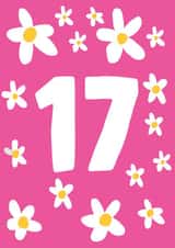 Pretty Birthday Card - 17th created by tea please