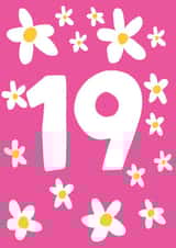 Pretty Birthday Card - 19th created by tea please