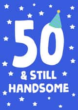 Pretty Birthday Card - 50th created by tea please