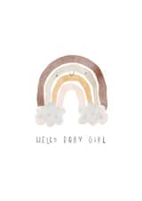 Cute New Baby Card - Rainbow - Hello Baby Girl created by Faye B Doodles