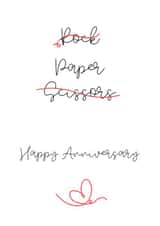 First Year Wedding Anniversary Card - Rock Paper Scissors, for husband or wife created by Pickhaver Cards