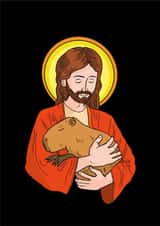 Jesus Hugging A Capybara created by Tina Timm