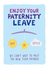 Cute paternity card for your colleague. Enjoy paternity leave. created by Spekle Studio