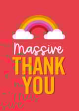 Colourful Thank you card - Rainbow - Massive Thank you created by Postbox Party