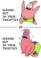 Funny Patrick meme 30 birthday card created by rcdesigns