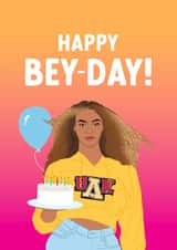 Funny Birthday Card - Happy Bey-Day - Beyonce created by The Cake Thief