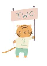 Tiger Banner Second birthday card. created by Vicky Carpenter