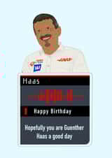 Funny F1 Guenther Steiner birthday card created by Maid by Kates