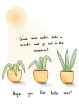 Get well soon - plants - self care created by Nat’s Attic Creatures