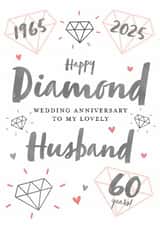 Pretty Anniversary Card - Diamond - 60th - Husband created by Juniper and Rose Studio