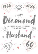 Pretty Anniversary Card - Diamond - 60th - Husband created by Juniper and Rose Studio