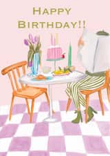 Perfectly cute pastel birthday card, for mum, sister, aunt or friend. created by Inked and Pretty