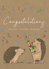 Cute Congratulations Card - Hedgehogs - Yippeee created by Lucy Driver
