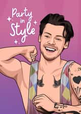 Celebrity Birthday Card - Harry Styles - Party in Style created by All Things Banter