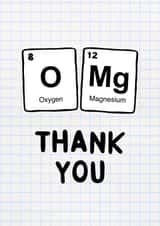 Funny science teacher thank you card with chemical elements created by Ginger Peach Design