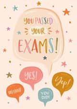 Cute Congratulations Exam Card - You Passed your Exams created by The Pattern Press