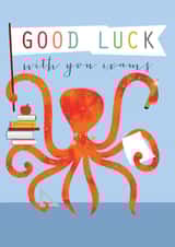 Cute Exams Card - Good Luck - Octopus created by Kali Stileman