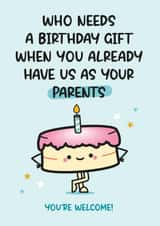 Cute Cake Birthday Card - Parents created by Twisted Haggis