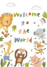 Cute New Baby Card - Welcome to the World created by Miss NoProblem