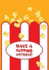Fun, funny and cute play on words popcorn Birthday card created by Zoe & Violet Ventures