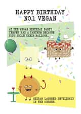 Cute and funny Vegan Party Humour card for a Vegans Birthday created by Zoe & Violet Ventures