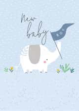 contemporary/modern - new baby - baby boy - baby elephant - pregnancy card created by Laura Darrington Design Ltd.