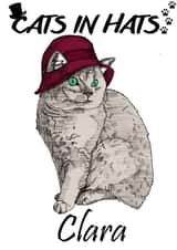 Cats In Hats Clara Cute Pet Card created by Rory Kennedy