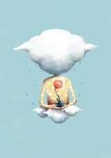 Thank you or Just Because card where cloud holding a flower. No rain, no flowers created by Natalia Maca