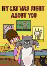 Funny bobs burgers card - for friends - gayle crazy cat lady created by Annabelle’s Illustrations