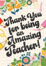 Pretty Thank you card - for a teacher - An amazing Teacher created by Kasia Cards