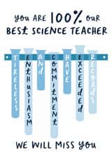Leaving card for Science Teacher - rack of test tubes - teacher appreciation created by patternmuse
