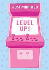 Cute Wedding Card For Gamer Couple - Level Up - Arcade Machine created by Molly Harper
