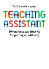 teaching assistant thank you cheeky funny typography created by POP FIZZ