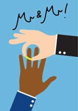 Mr and Mr Gay LGBTQIA+ Interracial Mixed Race Wedding Day Congratulations Card created by I AM A