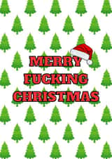 Funny Merry Fucking Christmas card for friends or family. created by Nicki Mead