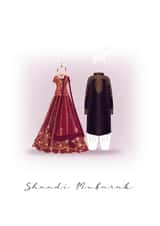 Indian Wedding Card - Shaadi Mubarak created by ROSHAH DESIGNS