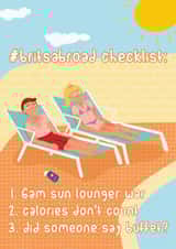 Brits abroad - funny card for birthday thank you honeymoon - british holidays created by Lauren Osborne